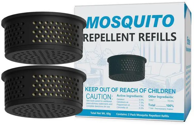 Main image of Mosquito Repellent Device Refills 2 Pack 240 Hours Protection Each, Total 480 Hours, Compatible with Virine Mosquito Repeller, Plant-Based Refills for Outdoor Patio Camping Hiking