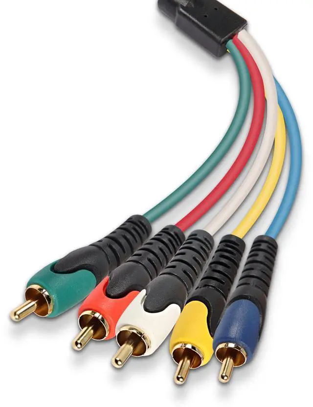 Alt view image 7 of 7 - 5-RCA Male RGB Component Audio Video Cable,5-RCA Male to 5RCA Male Gold Plated Cable for DVD,TV/HDTV, VCR's, CD Players VCR, Camcorder, Projector1.5M