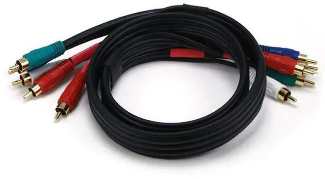 Main image of 3ft 22AWG 5-RCA Component Video/Audio Coaxial Cable (RG-59/U) - Black
