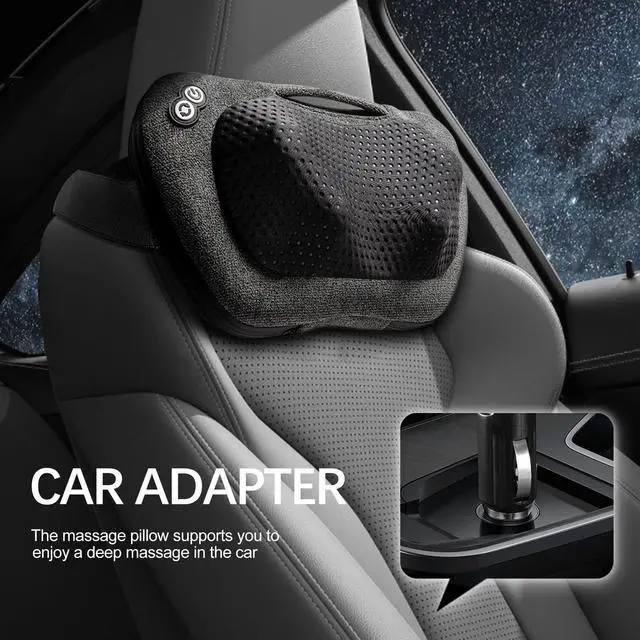 Alt view image 6 of 7 - Back Massager, Neck Massager with Heat, Massage Pillow Gifts for Men & Women, Electric Shiatsu Back Massager, Deep Kneading Shoulder Massager for Full Body Muscle,Massage at Home, Car