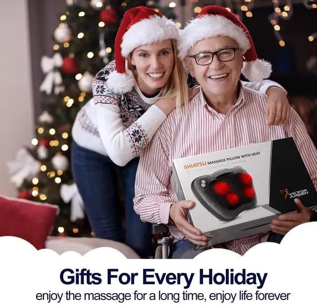 Alt view image 2 of 7 - Back Massager, Neck Massager with Heat, Massage Pillow Gifts for Men & Women, Electric Shiatsu Back Massager, Deep Kneading Shoulder Massager for Full Body Muscle,Massage at Home, Car