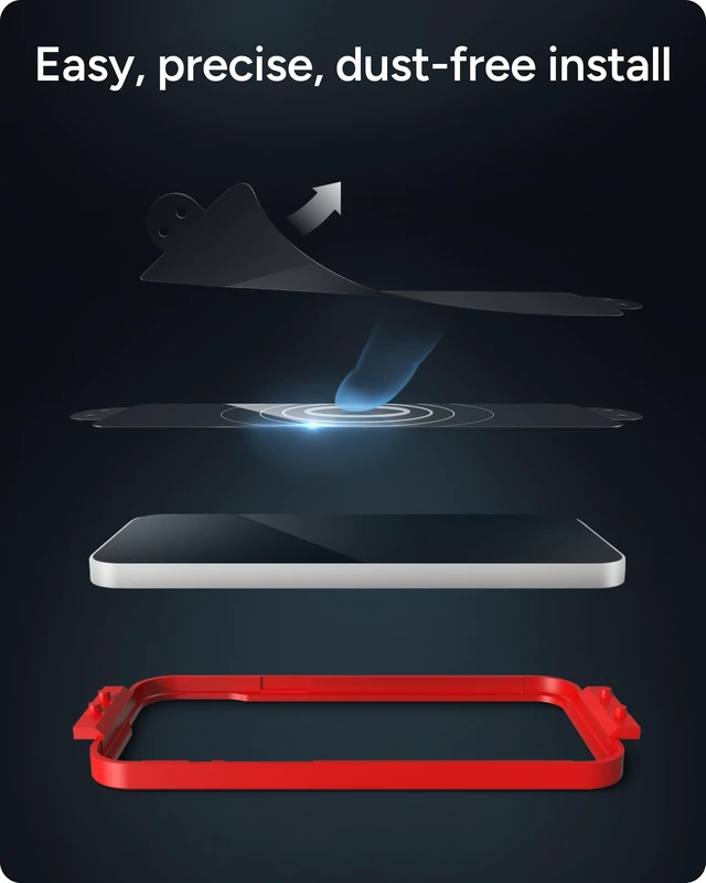 Alt view image 4 of 5 - Glass Elite iPhone 15 Pro Screen Protector - 5X Stronger with Reinforced Edges, Scratch & Smudge-Resistant Surface, InvisibleShield, Easy to Install