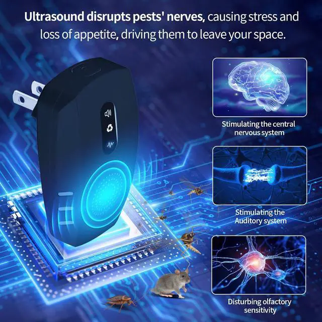 Alt view image 6 of 7 - 2026 Upgraded Ultrasonic Pest Repellent Indoor Insect Repeller, Pest Control, Repellent Roach, Mouse, Mosquito, Mice, Spider, Bugs, Ant, Rodent Repellent Ultrasonic Plug in, 3 Mode Switching, 6 Packs