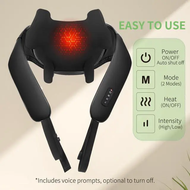 Alt view image 3 of 7 - Shiatsu Neck and Back Massager with Heat, Upgraded 2600mAh Cordless Shoulder Massager Deep Tissue 6D Kneading, Massages Pillow for Neck, Back, Shoulder, Foot, Body Gifts for Fathers Mom Dad