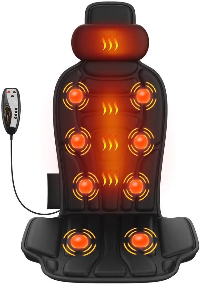Main image of Back Massager with HeatVibration Massage Chair Pad with 5 Massage Modes & Adjustable Heat Levels, Memory Foam Back Massager Cushion for Office Chair, or Home UseMidnight