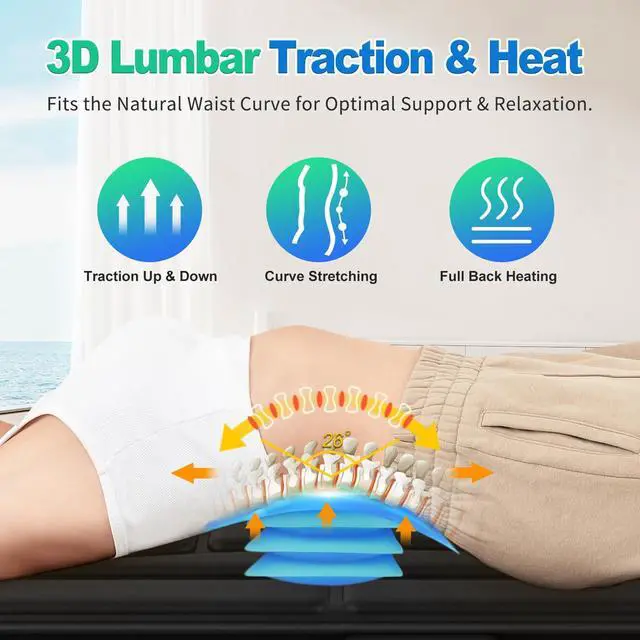 Alt view image 4 of 7 - Full Body Massage Mat with Heat, Vibration Massage Mattress Pad with Lumbar Support Cushion, Foldable Massage Mat for Bed, Sofa & Floor, Relaxation & Comfort