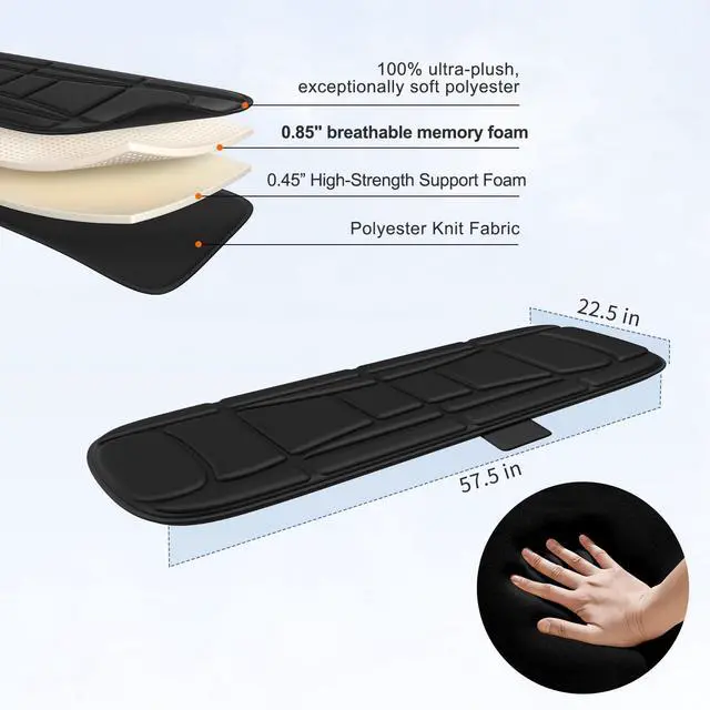 Alt view image 6 of 7 - Full Body Massage Mat with Heat, Vibration Massage Mattress Pad with Lumbar Support Cushion, Foldable Massage Mat for Bed, Sofa & Floor, Relaxation & Comfort