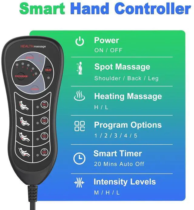 Alt view image 7 of 7 - Full Body Massage Mat with Heat, Vibration Massage Mattress Pad with Lumbar Support Cushion, Foldable Massage Mat for Bed, Sofa & Floor, Relaxation & Comfort