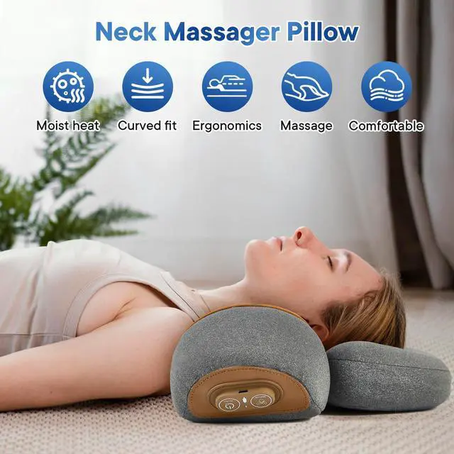 Alt view image 5 of 7 - Upgraded Neck Massager Pillow, 3-in-1 Neck Massager with Heat, Neck Pillow for Shoulder Pain, Deep Tissue Pain Relief, Rechargeable TheraPillow, Gifts for Women/Men
