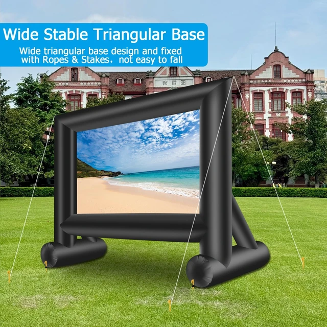 Alt view image 3 of 7 - 17 Feet Inflatable Movie Screen Outdoor Blow Up Projector Screen - Front/Rear Projection Screen for Outdoor Backyard Pool Fun