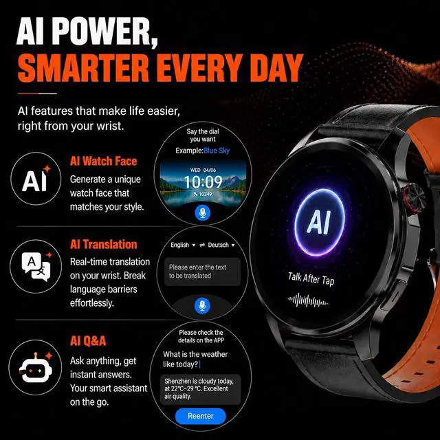 Alt view image 5 of 7 - Watch for Men with GPS Offline Maps, 1.46"AI Smartwatch, BT Call/Text Reply, Heart Rate/ Sleep Monitor/Health Analysis, 100+ Sports, 5ATM Waterproof Fitness Tracker for Android iOS 2 Bands