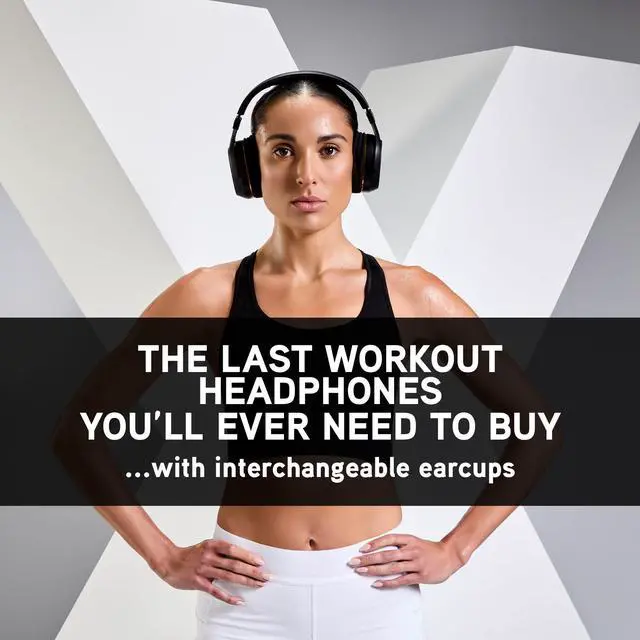 Alt view image 2 of 7 - Pump X Wireless Over-Ear Headphones, Bluetooth, Powerful Bass, Active Noise Cancelling & Transparency Mode, Interchangeable Ear Cups, All-Day Comfort for Gym and Training, Black/Silver