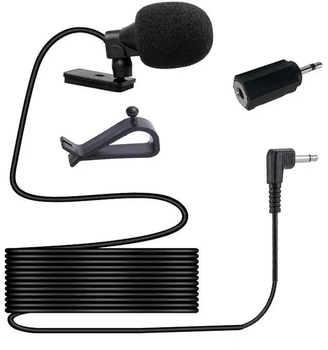Main image of 3.5mm Microphone HD Voice Assembly Car Radio Mic Replacement for Kenwood Boss JVC Sony Jensen Alpine for Vehicle Head Unit Enabled Stereo DVD GPS,3M /9.84ft Cable Mic with 3.5mm to 2.5mm Adapter