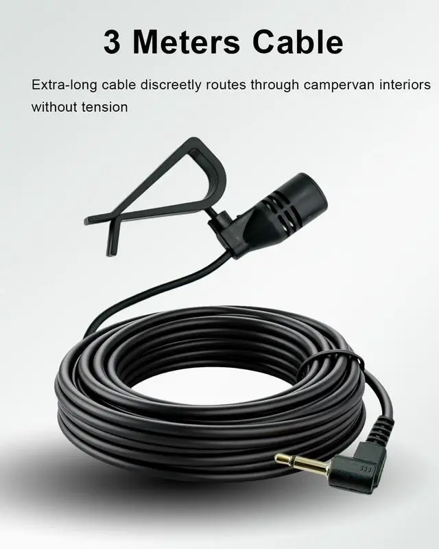 Alt view image 3 of 7 - 3.5mm Microphone HD Voice Assembly Car Radio Mic Replacement for Kenwood Boss JVC Sony Jensen Alpine for Vehicle Head Unit Enabled Stereo DVD GPS,3M /9.84ft Cable Mic with 3.5mm to 2.5mm Adapter