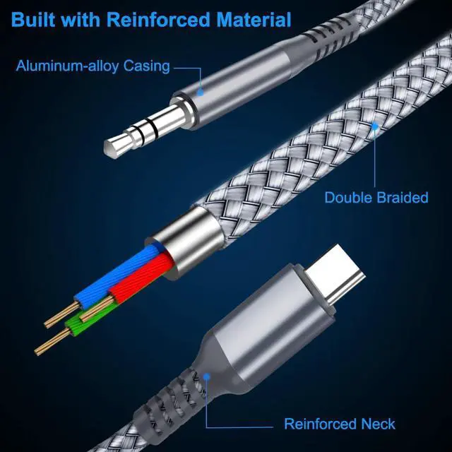Alt view image 3 of 7 - iPhone 17 16 Aux Cord 4FT,USB C to 3.5MM Jack Audio Cable Adapter