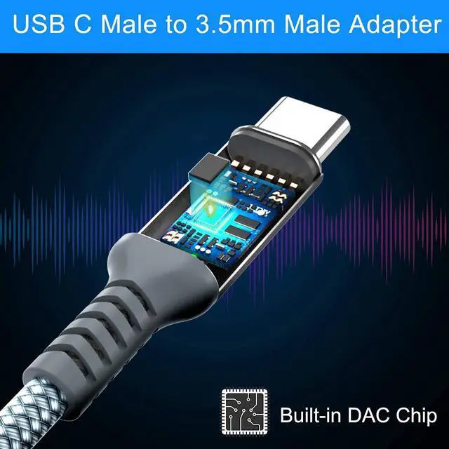 Alt view image 6 of 7 - iPhone 17 16 Aux Cord 4FT,USB C to 3.5MM Jack Audio Cable Adapter