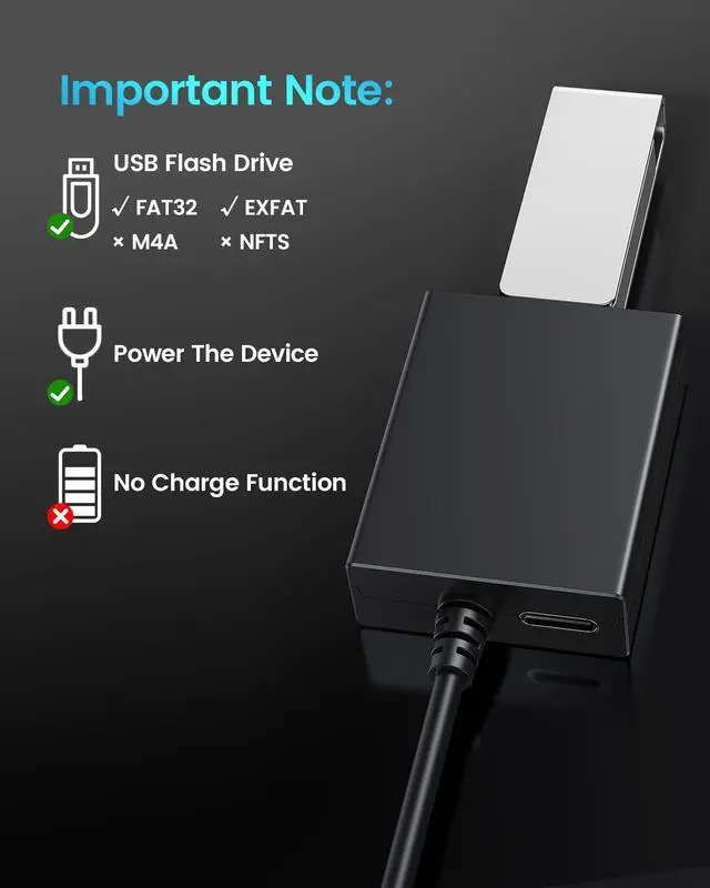 Alt view image 6 of 7 - USB to Aux Audio Adapter, 3.5mm Male to USB Female Adapter for Playing Music with Flash Drive in Car