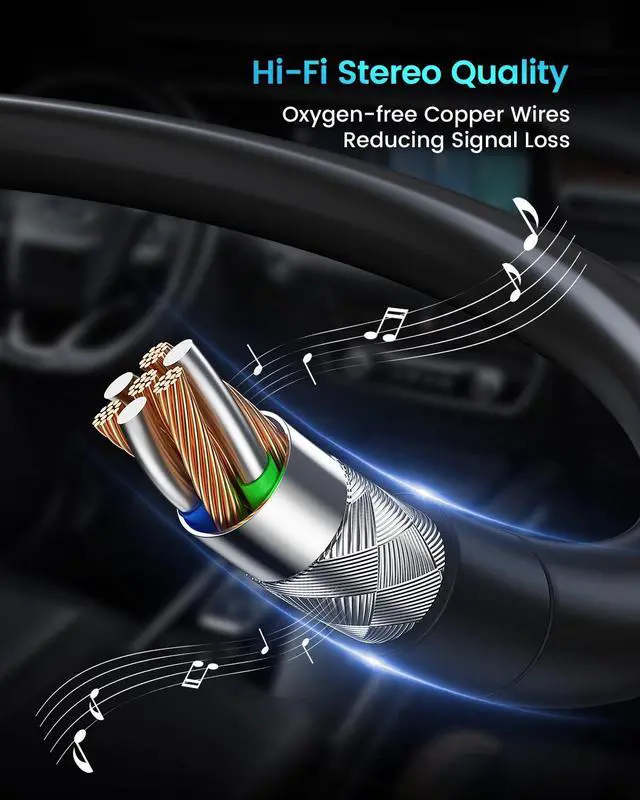 Alt view image 7 of 7 - USB to Aux Audio Adapter, 3.5mm Male to USB Female Adapter for Playing Music with Flash Drive in Car
