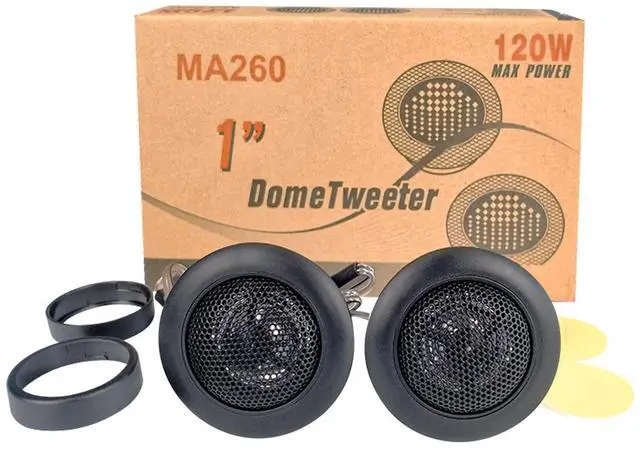 Main image of 1 Inch Tweeters for Car Audio,Door Speakers,Super Tweeter Pods Component Cars Parts Black(Pair),CT-001,Wired Connection