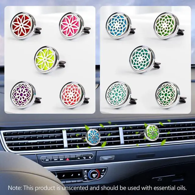Alt view image 5 of 7 - Car Diffuser Vent Clip - 30mm Aromatherapy Essential Oil Car Diffuser Vent Clips with 36 Refill Pads (3 Lotus Vent Clips, Metal)