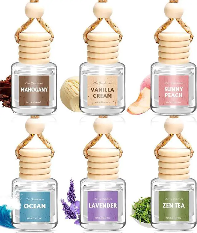 Main image of AROIC Car Air Freshener for Women, 6 Pack Air Freshener Diffuser, Mothers Day Gift for Mom, Hanging Essential Oil Air Freshener Diffuser Odor Eliminator, Cute Car Interior Decor Car Scents Accessories