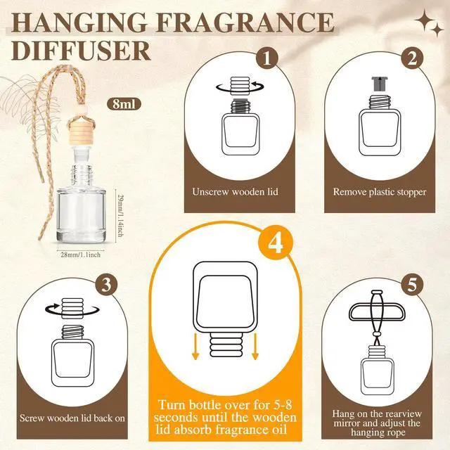 Alt view image 4 of 7 - AROIC Car Air Freshener for Women, 6 Pack Air Freshener Diffuser, Mothers Day Gift for Mom, Hanging Essential Oil Air Freshener Diffuser Odor Eliminator, Cute Car Interior Decor Car Scents Accessories