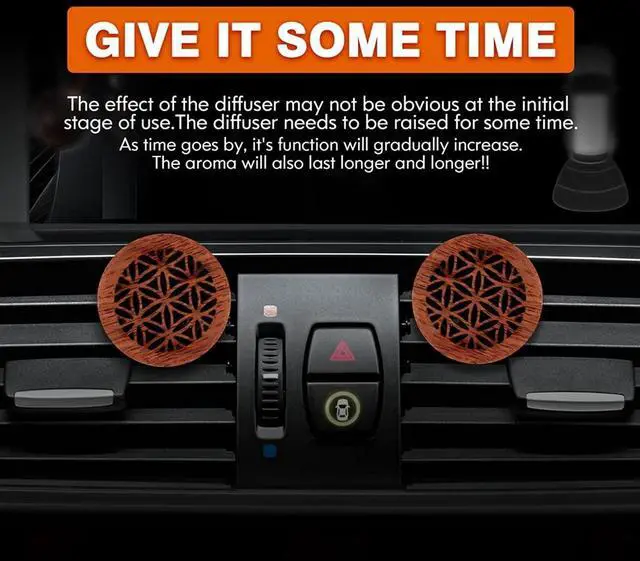 Alt view image 5 of 6 - Essential Oil Car Diffuser, 2 PCS Car Aromatherapy Wood Diffuser with Vent Clip