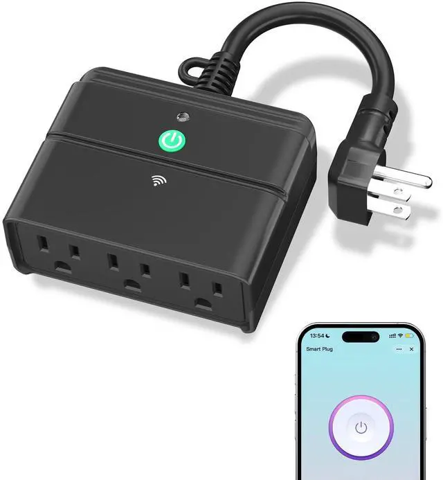 Main image of Smart WiFi Heavy Duty Outdoor Outlet, Timer and Countdown Function, No Hub Required for Outdoor Lights, Compatible with Alexa and Google Assistant (Outdoor) 2.4 GHz Network only