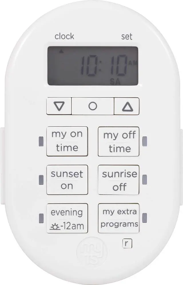 Alt view image 3 of 7 - Plug-in Digital Timer, 2 Grounded Outlets, White