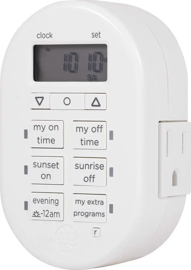 Alt view image 2 of 7 - Plug-in Digital Timer, 2 Grounded Outlets, White