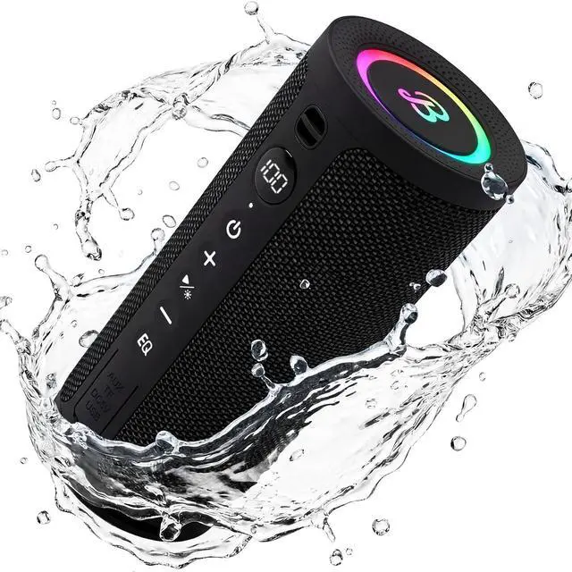 Main image of Roar 3 Portable Bluetooth Speaker,20W Powerful Sound with JIKE Bass,IPX6 Waterproof,24H Playtime,Bluetooth 5.4,RGB Lights,Wireless TWS Pairing,Outdoor for Camping and Beach (Black)