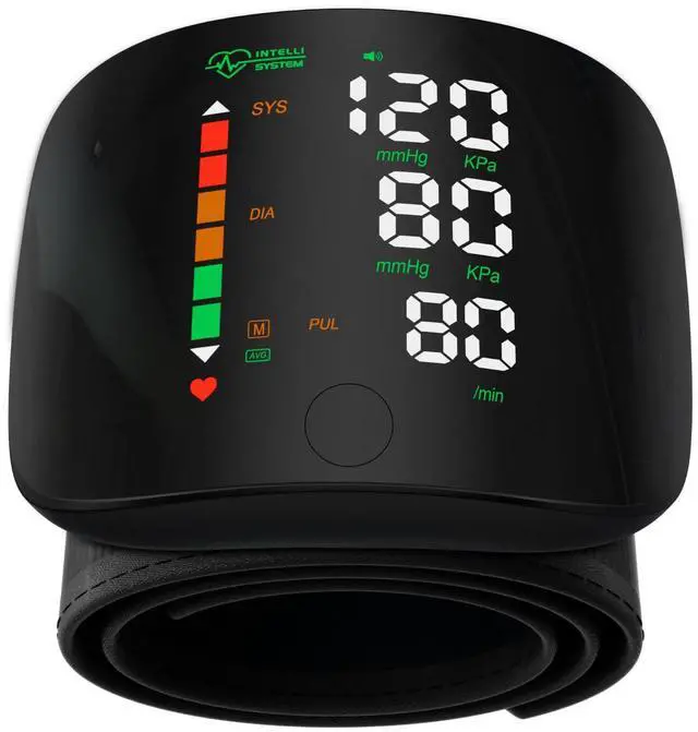 Main image of Wrist Blood Pressure Monitor Led Display, Touch Screen Wrist Blood Pressure Cuff 99x2 Reading Memory Wrist Bp Monitor with Carrying Case(Black)
