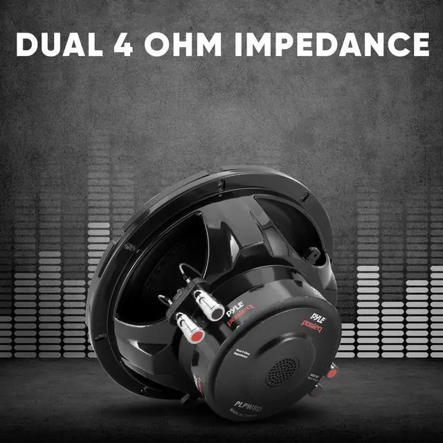 Alt view image 5 of 7 - 8" Car Subwoofer Speaker - 800 Watt Dual 4 Ohm Voice Coil, Treated Foam Surround, Non-Pressed Paper Cone, 60oz Magnet - Powerful Vehicle Audio Bass Woofer for Car Stereo Systems - PLPW8D (Black)
