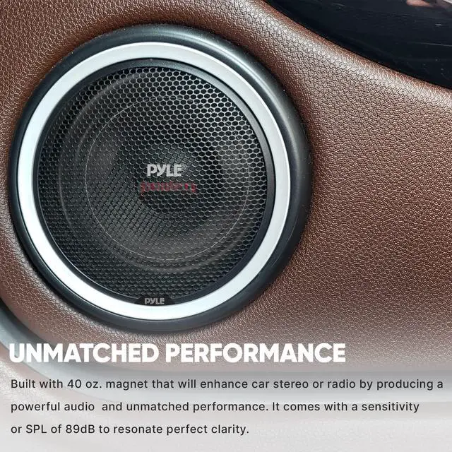 Alt view image 7 of 7 - 8" Car Subwoofer Speaker - 800 Watt Dual 4 Ohm Voice Coil, Treated Foam Surround, Non-Pressed Paper Cone, 60oz Magnet - Powerful Vehicle Audio Bass Woofer for Car Stereo Systems - PLPW8D (Black)