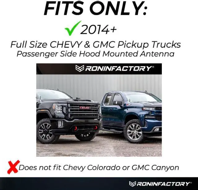Alt view image 4 of 7 - Truck Antenna for Chevy Silverado & GMC Sierra Accessories (2014+) - Carwash Safe Short Replacement Antenna (5 Inch Flexible)