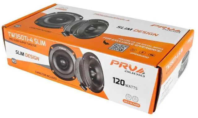 Alt view image 7 of 7 - Super Tweeters for Car Audio, 3.5 Inch Bullet Tweeter Pair 240 Watts, PRV Tweeter TW350Ti-4 Slim Titanium Bullet PRO Shallow Tweeters Speakers 4 Ohm - Ultra Slim Easy to Mount
