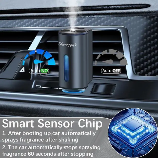 Alt view image 4 of 7 - Car Air Freshener Diffuser,Smart Car Aroma Diffuser Air Freshener Spray Automatic with 10PCS Cologne Aromatherapy Oil (Grey)