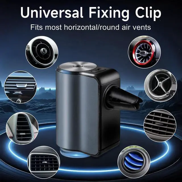 Alt view image 5 of 7 - Car Air Freshener Diffuser,Smart Car Aroma Diffuser Air Freshener Spray Automatic with 10PCS Cologne Aromatherapy Oil (Grey)