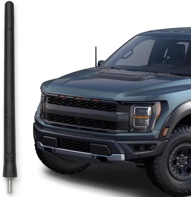 Main image of Short Rubber Car Antenna for Ford F-150 2009-2027 - Bronco (21-27) 6 3/4 | USA Stainless Threading, Car Wash Proof, Durable EPDM Rubber, Internal Copper Coil, Enhanced Reception