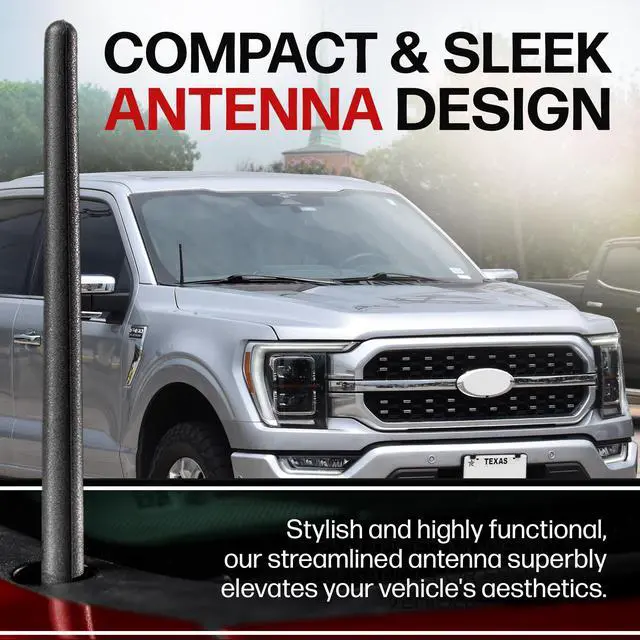 Alt view image 7 of 7 - Short Rubber Car Antenna for Ford F-150 2009-2027 - Bronco (21-27) 6 3/4 | USA Stainless Threading, Car Wash Proof, Durable EPDM Rubber, Internal Copper Coil, Enhanced Reception