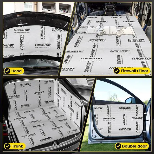 Alt view image 4 of 7 - Deadening 36 sqft Sound Deading Material for Cars Powerful Noise Reduction Sound Deadening Mat Automotive Sound Deadener Heat Sound Insulation Mat Soundproofing