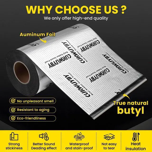 Alt view image 2 of 7 - Deadening 36 sqft Sound Deading Material for Cars Powerful Noise Reduction Sound Deadening Mat Automotive Sound Deadener Heat Sound Insulation Mat Soundproofing
