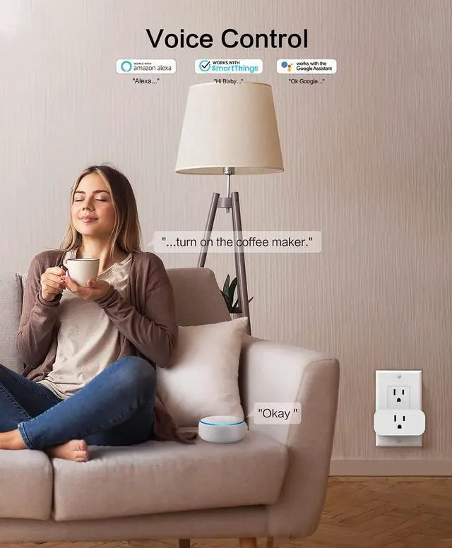 Alt view image 4 of 7 - 4 Pack Smart Plugs That Work with Alexa and Google Home, 7 Day Heavy Duty Programmable Timer, 1800W 15A WiFi Smart Outlet, Child Lock, Vacation Mode, Reliable WiFi Connection