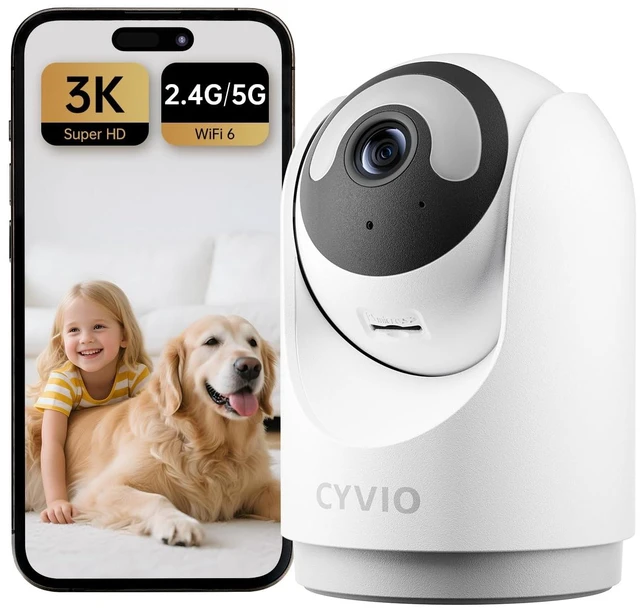 Main image of 5MP Indoor WiFi Camera with Color Night Vision, No Subscription | 3K Resolution, 5G/2.4G Dual-Band Wi-Fi 6, Auto Tracking, Smart Night Light, 2-Way Audio, Person/Pet/Baby Crying Detection