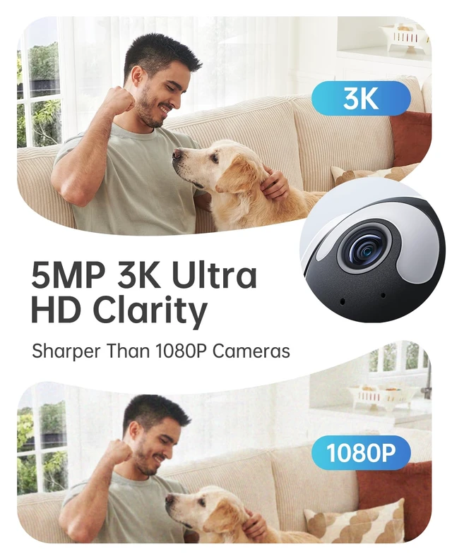 Alt view image 6 of 7 - 5MP Indoor WiFi Camera with Color Night Vision, No Subscription | 3K Resolution, 5G/2.4G Dual-Band Wi-Fi 6, Auto Tracking, Smart Night Light, 2-Way Audio, Person/Pet/Baby Crying Detection