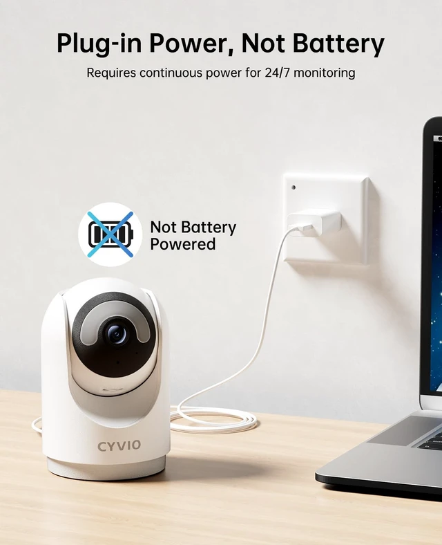 Alt view image 3 of 7 - 5MP Indoor WiFi Camera with Color Night Vision, No Subscription | 3K Resolution, 5G/2.4G Dual-Band Wi-Fi 6, Auto Tracking, Smart Night Light, 2-Way Audio, Person/Pet/Baby Crying Detection