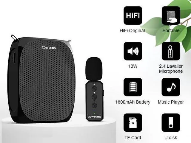 Alt view image 3 of 7 - Voice Amplifier with Wireless Lavalier Lapel Microphone for Teachers,2025 New Personal Microphone System,Portable Speaker Clip On Microphone,Mini Voice Amplifier for Speech, Meeting,Yoga