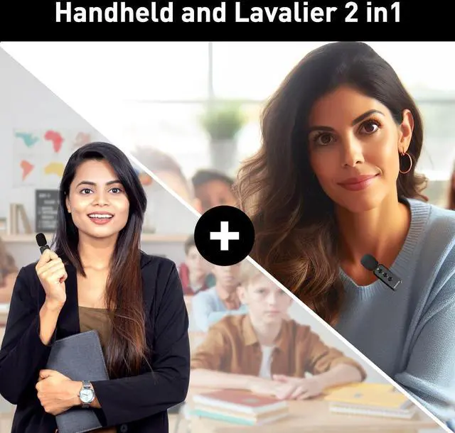 Alt view image 2 of 7 - Voice Amplifier with Wireless Lavalier Lapel Microphone for Teachers,2025 New Personal Microphone System,Portable Speaker Clip On Microphone,Mini Voice Amplifier for Speech, Meeting,Yoga