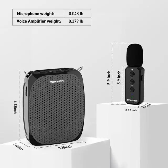 Alt view image 6 of 7 - Voice Amplifier with Wireless Lavalier Lapel Microphone for Teachers,2025 New Personal Microphone System,Portable Speaker Clip On Microphone,Mini Voice Amplifier for Speech, Meeting,Yoga