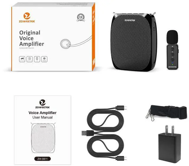 Alt view image 7 of 7 - Voice Amplifier with Wireless Lavalier Lapel Microphone for Teachers,2025 New Personal Microphone System,Portable Speaker Clip On Microphone,Mini Voice Amplifier for Speech, Meeting,Yoga
